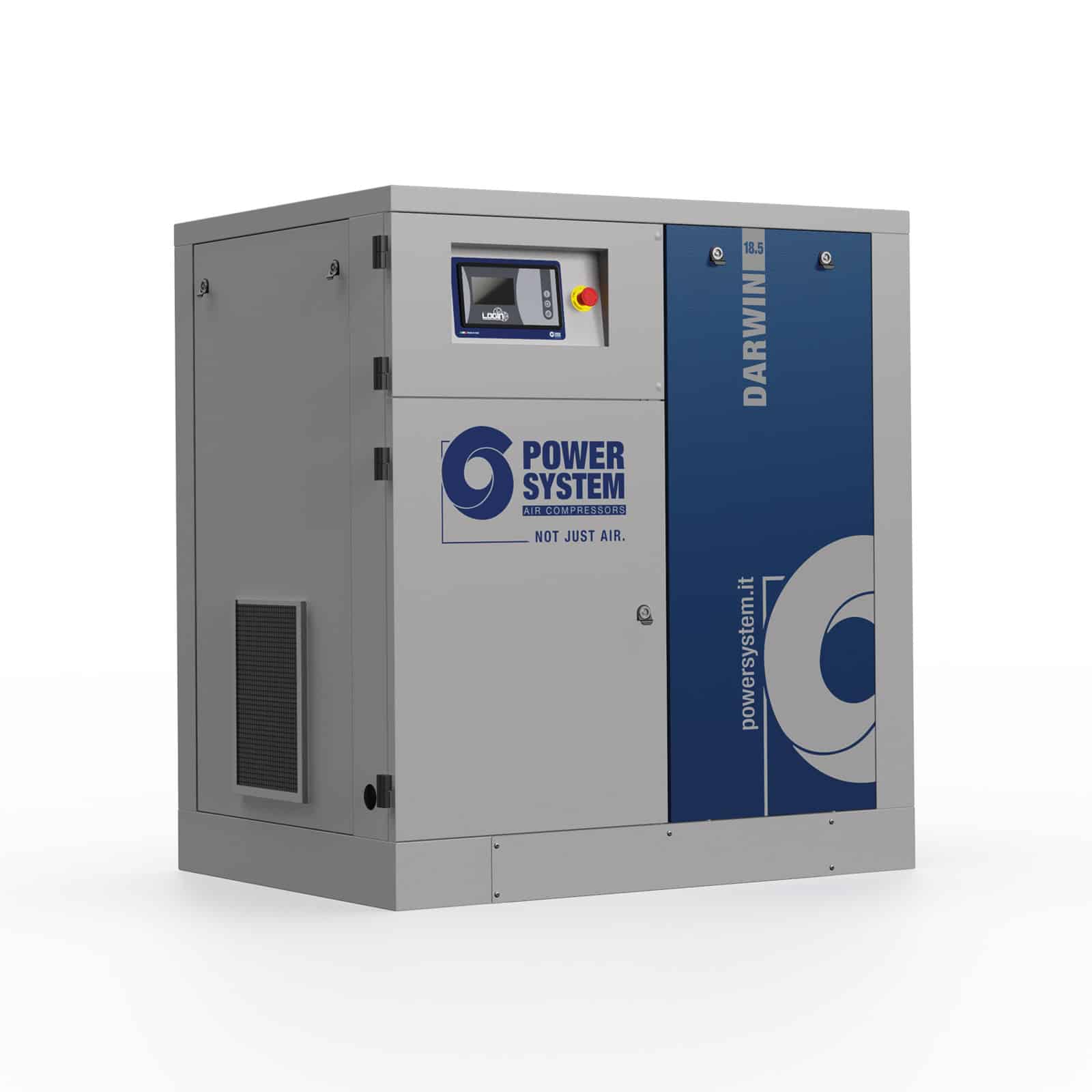 DARWIN-E 18.5-13 Compressore a vite con trasmissione a cinghia.