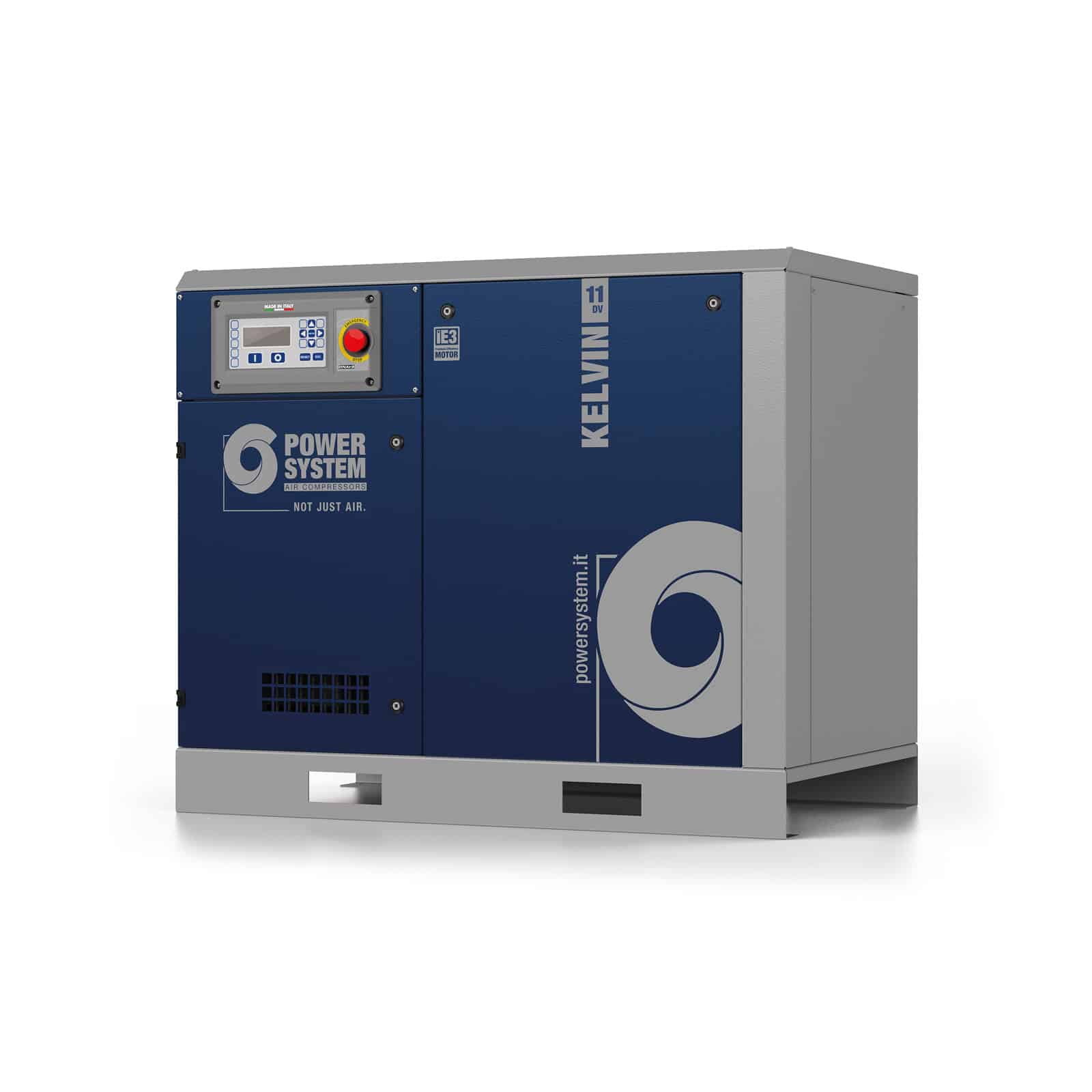 KELVIN 11-13 DV Compressore a vite con trasmissione a cinghia.