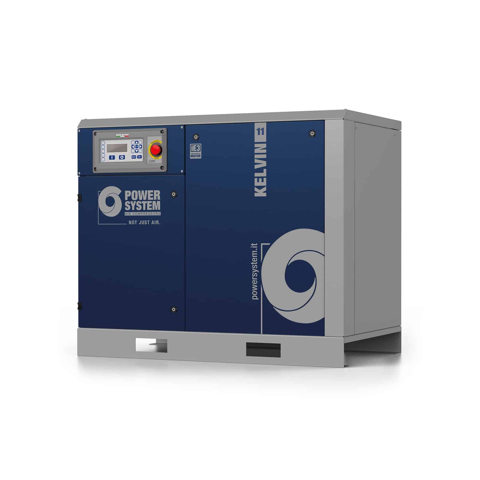 KELVIN 11-13 Compressore a vite con trasmissione a cinghia.