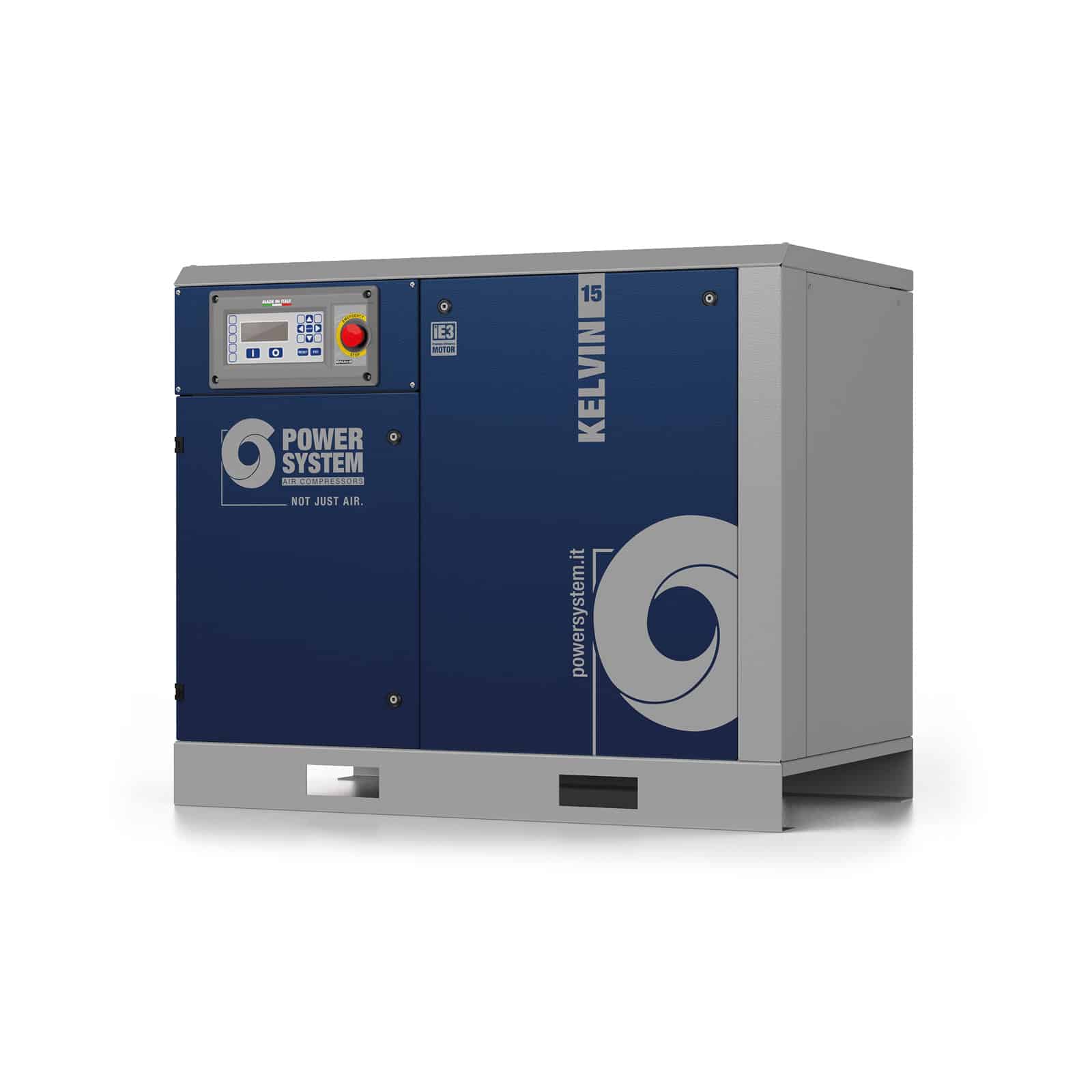 KELVIN 15-13 Compressore a vite con trasmissione a cinghia.