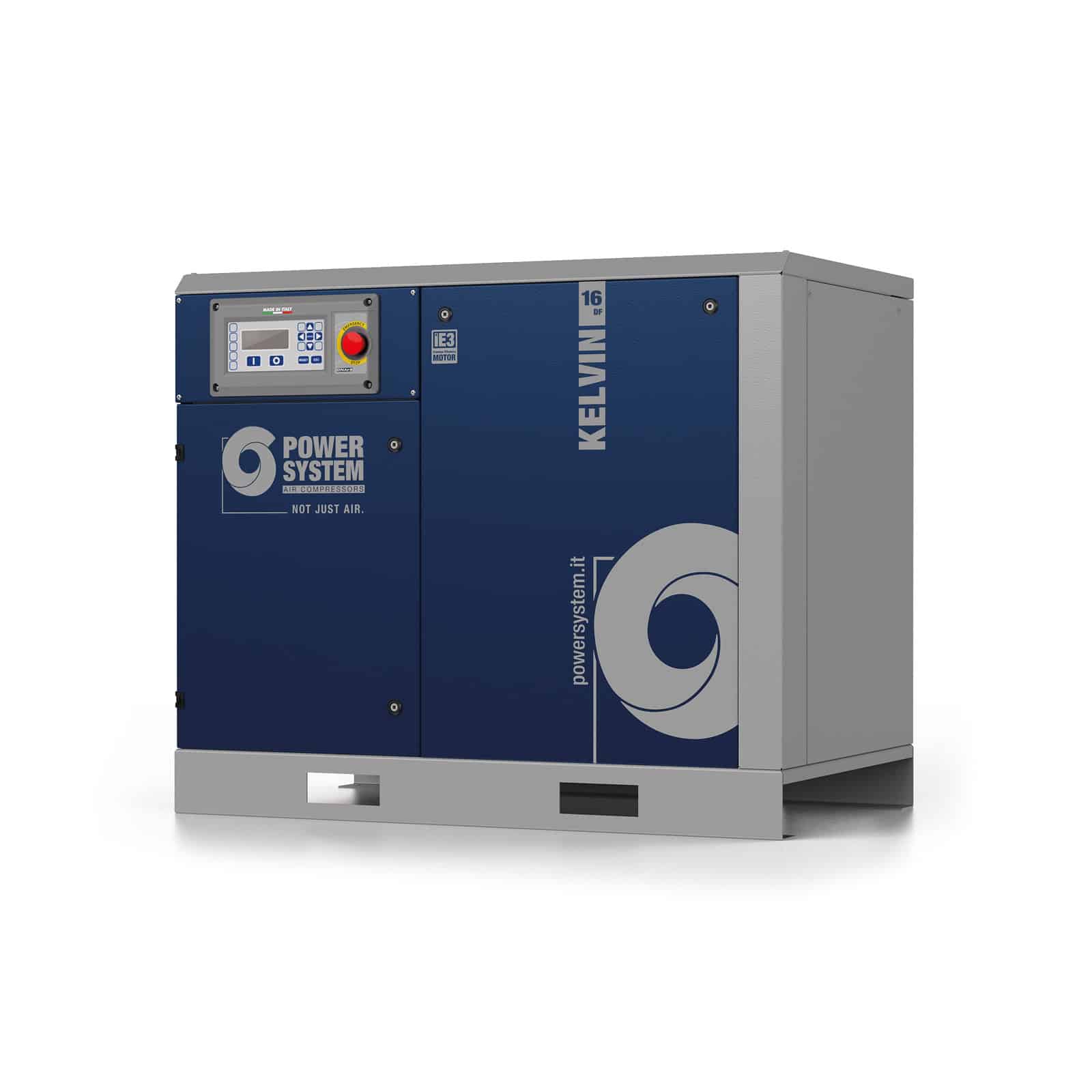 KELVIN 16-08 DF Compressore a vite con trasmissione a cinghia.