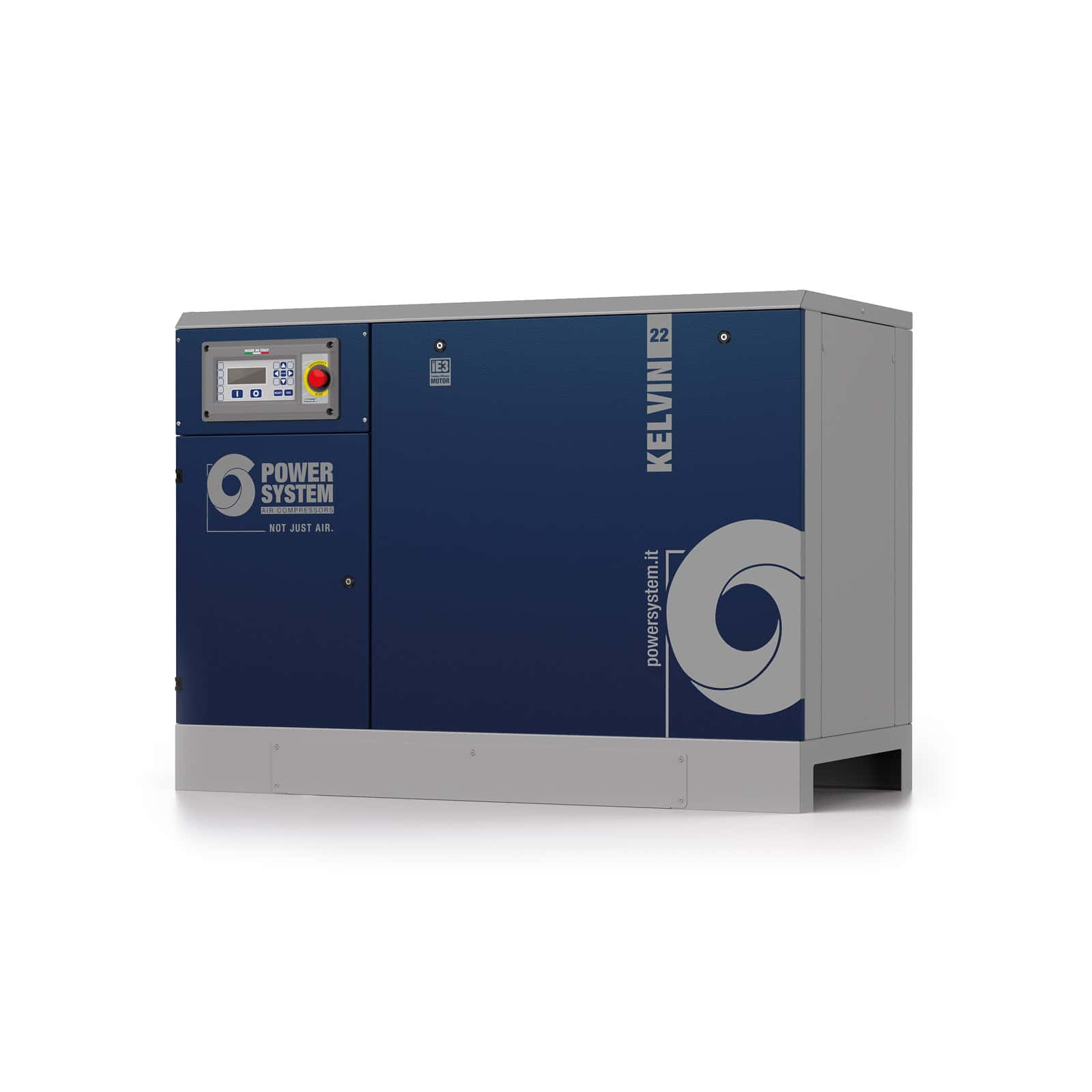 KELVIN 22-13 Compressore a vite con trasmissione a cinghia.