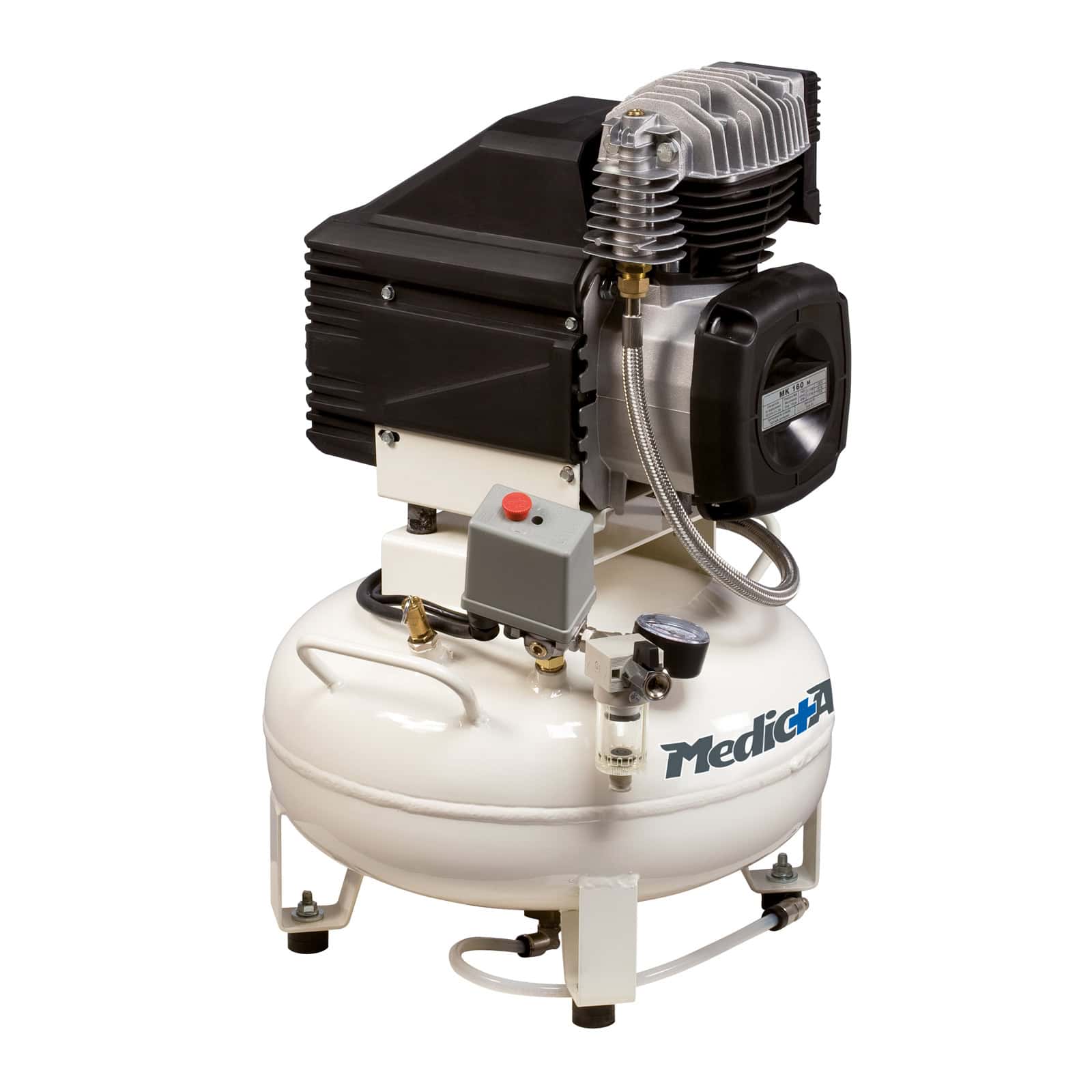 Med 160-24V-1,5M Compressore oilless MedicAir, studiato e progettato per dentisti e laboratori.