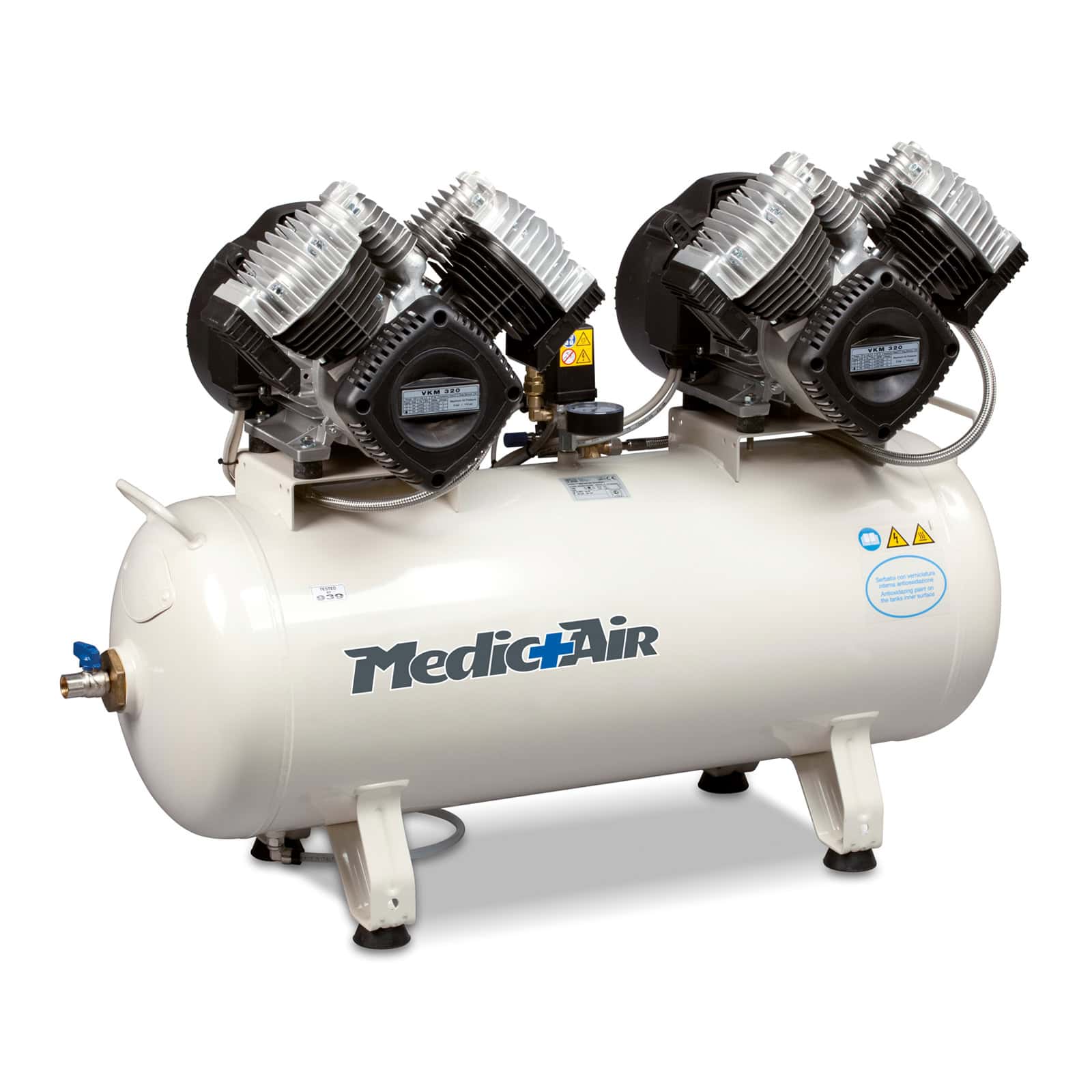 Med 640-90F-6T Compressore oilless MedicAir, studiato e progettato per dentisti e laboratori.