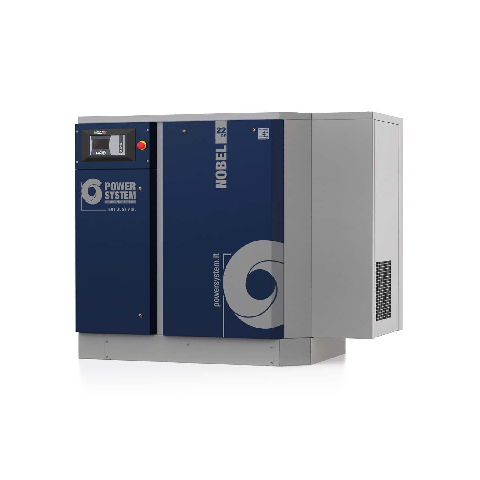 NOBEL 22-08 DF Screw compressor with direct drive transmission, complete with dryer.