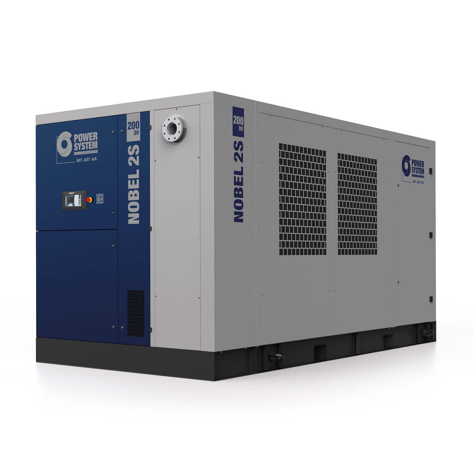 NOBEL 2S 200-10 DV Compressore a vite bistadio ad alta efficienza, con trasmissione diretta e con inverter.