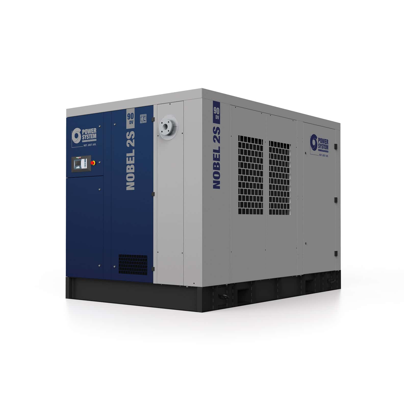 NOBEL 2S 90-10 DV Compressore ad alta efficienza con gruppo vite bistadio, con trasmissione diretta e con inverter.