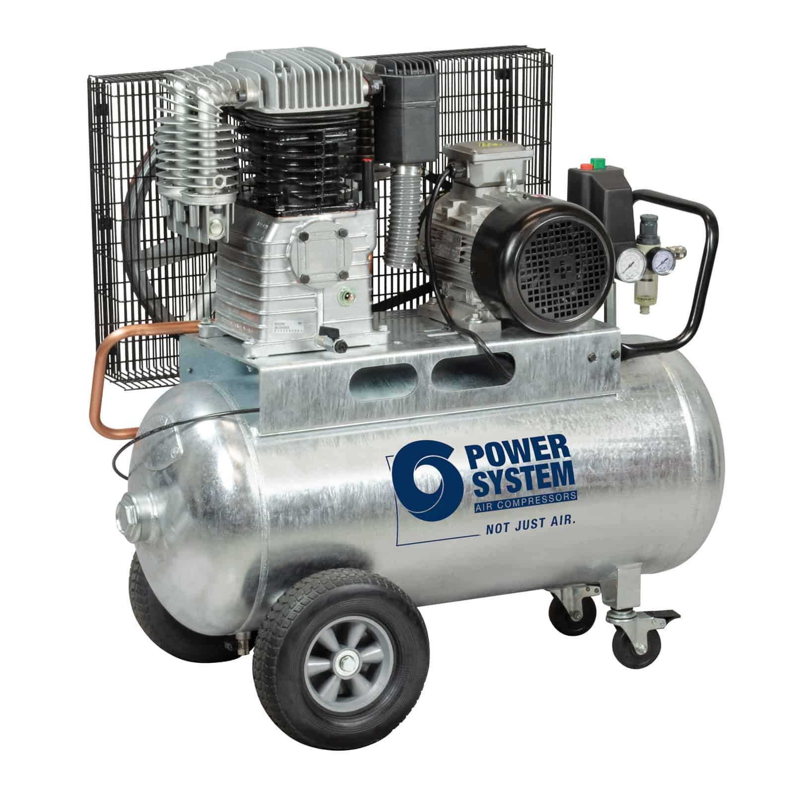 PS60/500G FT15 SD Professional two-stage belt driven compressor with galvanised tank for high performance.