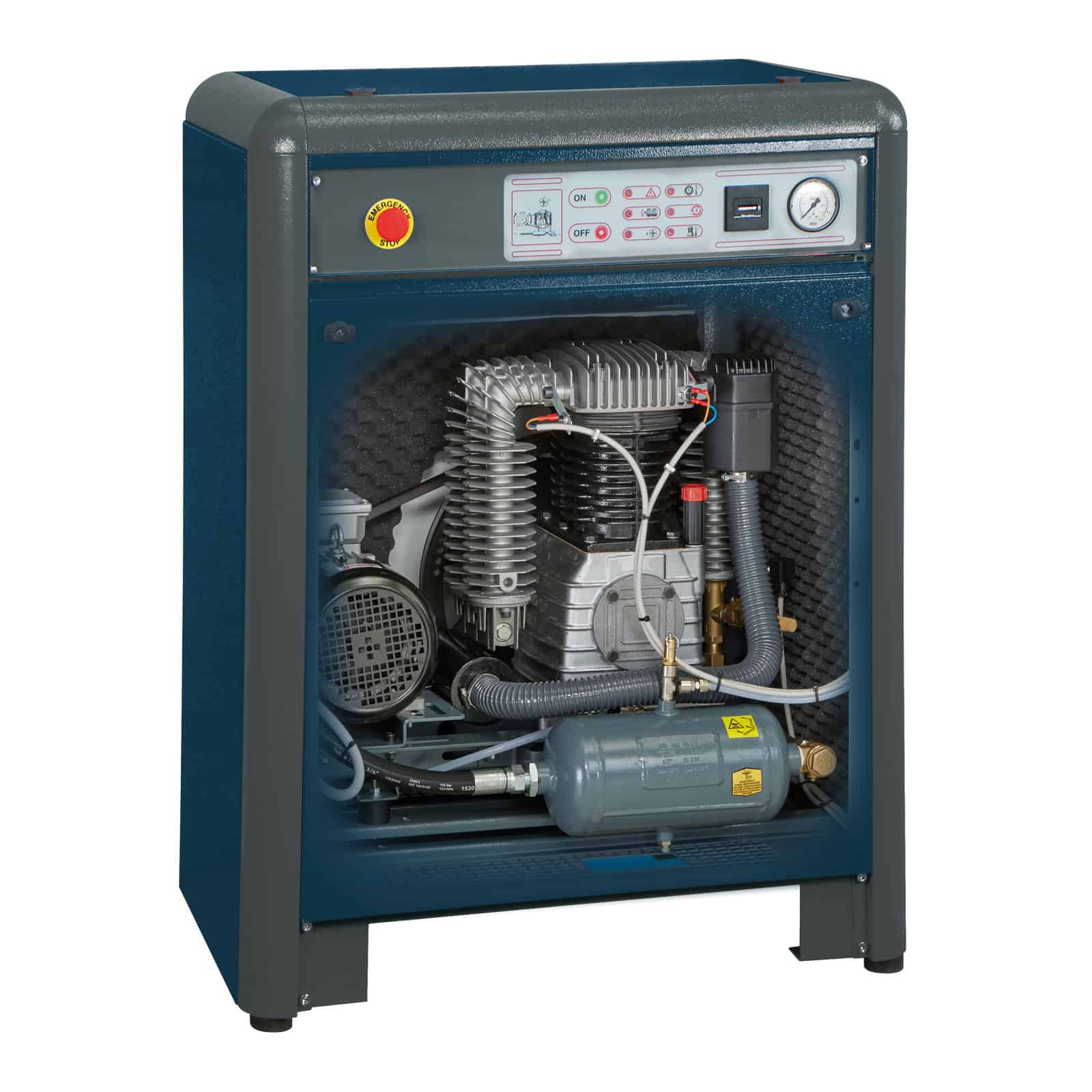 SILBOX-PRO 25 AP T4 SD Professional silenced two-stage belt driven compressor, compact and robust. dettaglio